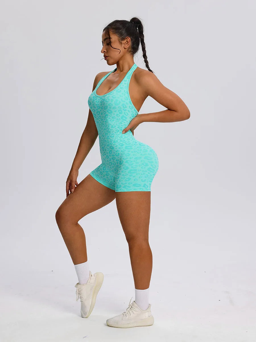 Women Jumpsuit Leopard Romper Suit