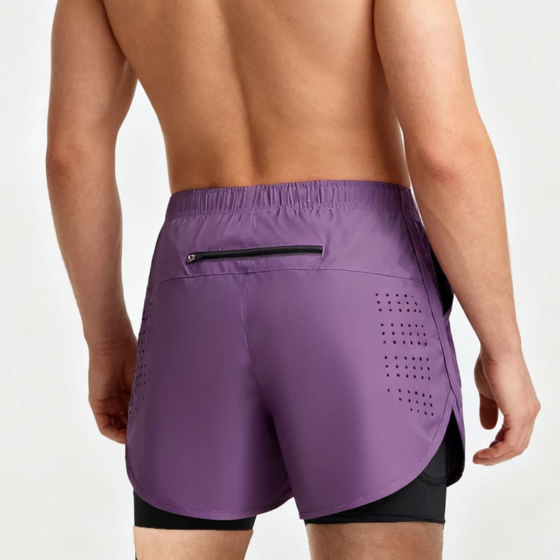 Men’s 2-in-1 Quick-Dry Double-Layer Training Shorts