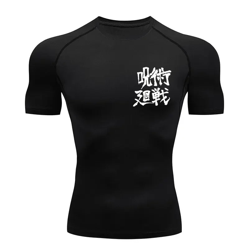 Men’s Anime-Inspired Compression Performance T-Shirt