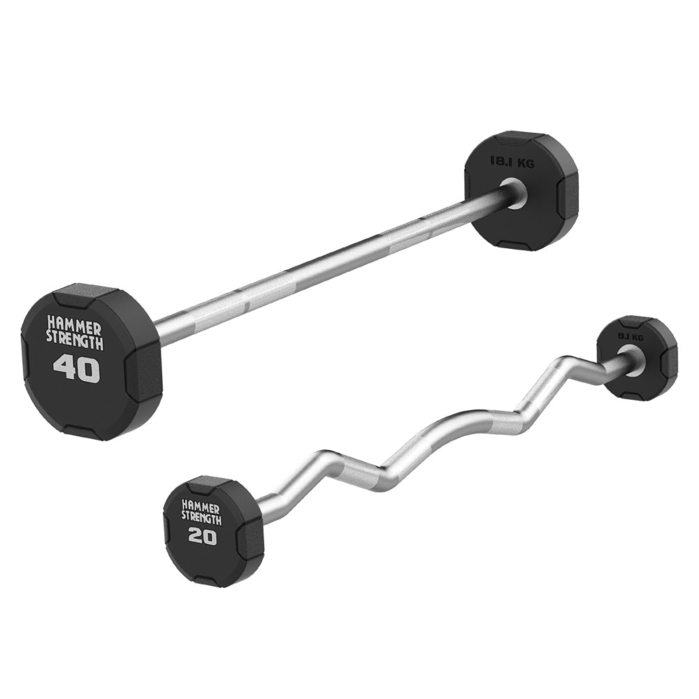 Hammer Strength 4-Sided Urethane Fixed Barbells