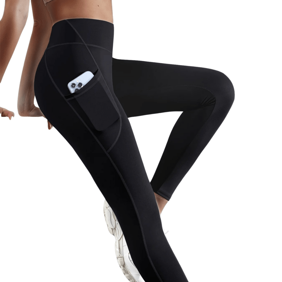 Högmidjade leggings med ficka