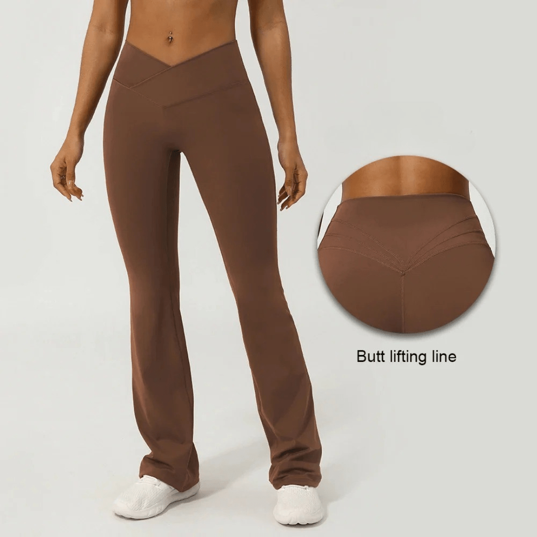 V-Cross front flare leggings