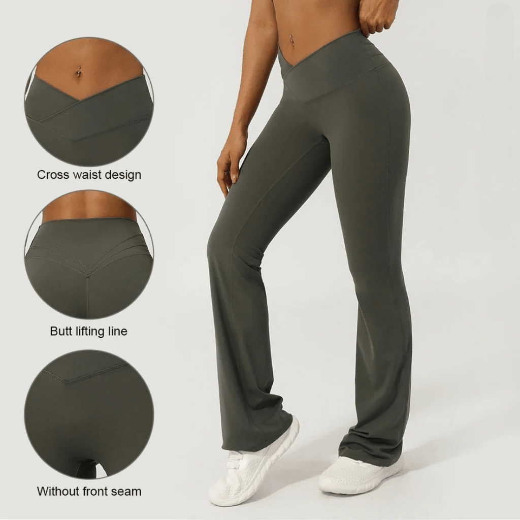 V-Cross front flare leggings