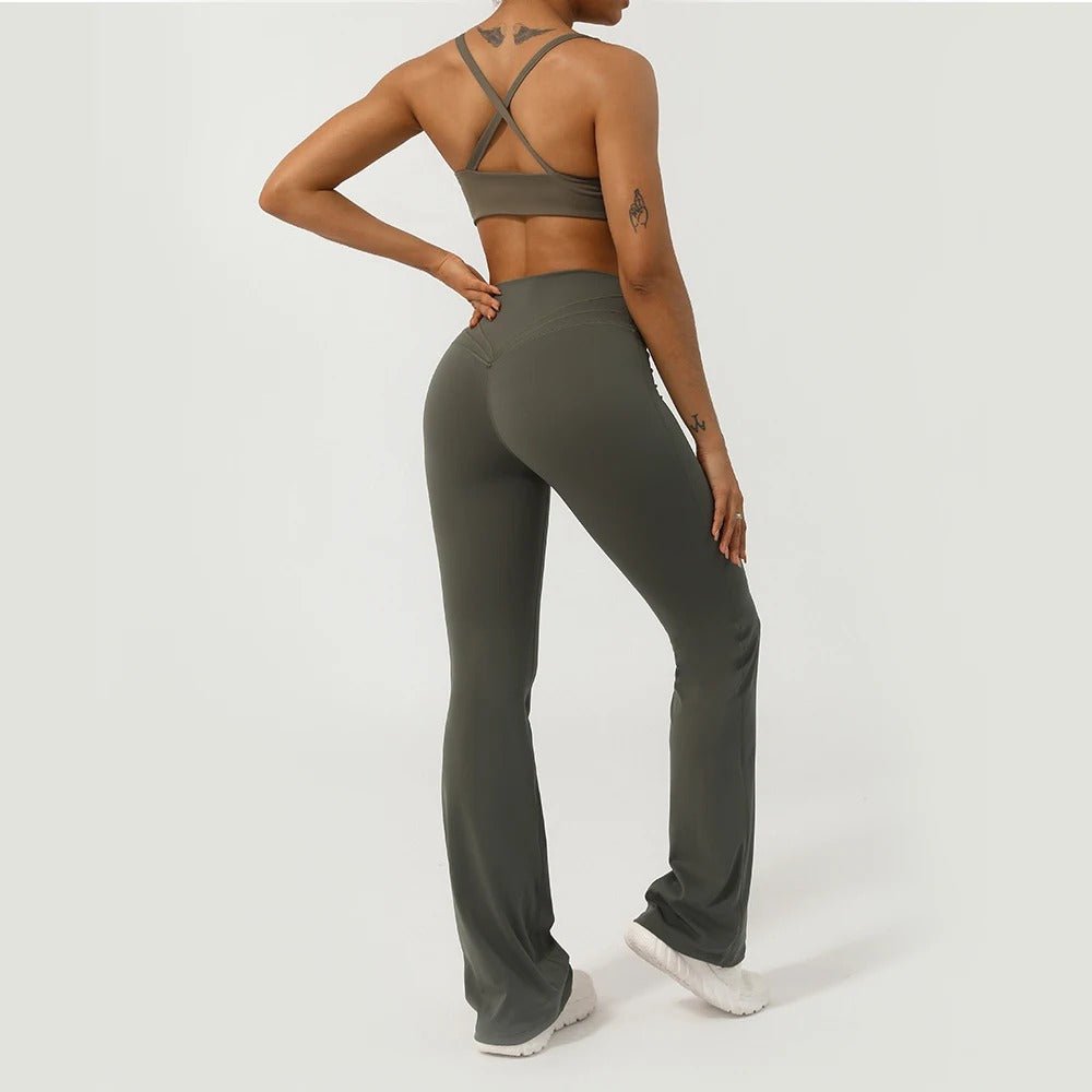 V-Cross front flare leggings