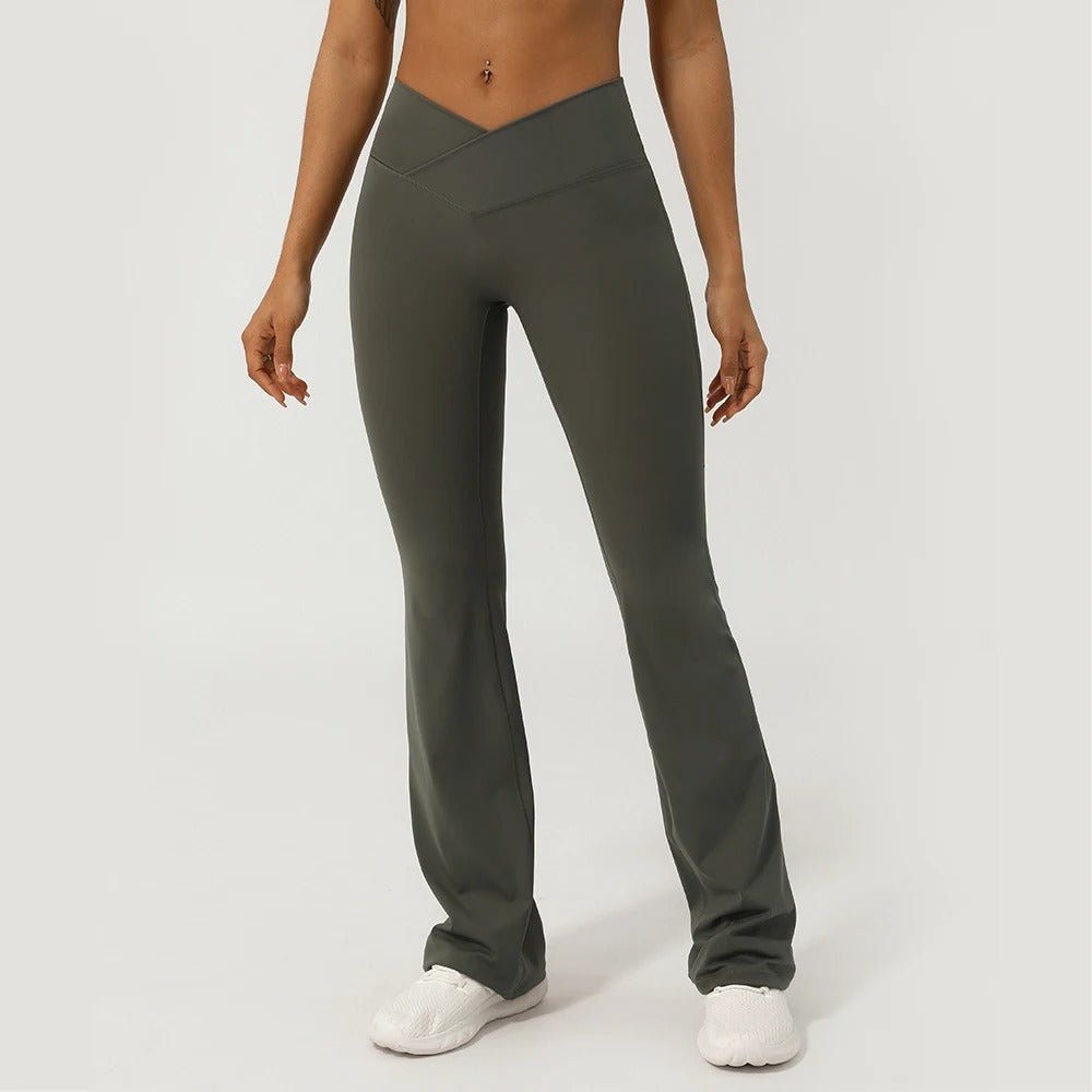 V-Cross front flare leggings
